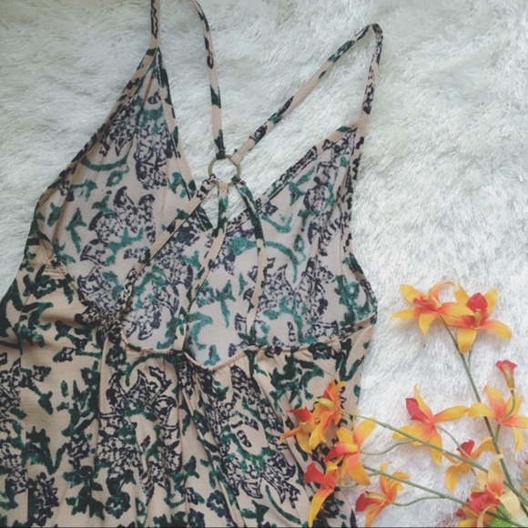 NWT Soft rayon boho sun dress tan/navy/green - Picture 6 of 8